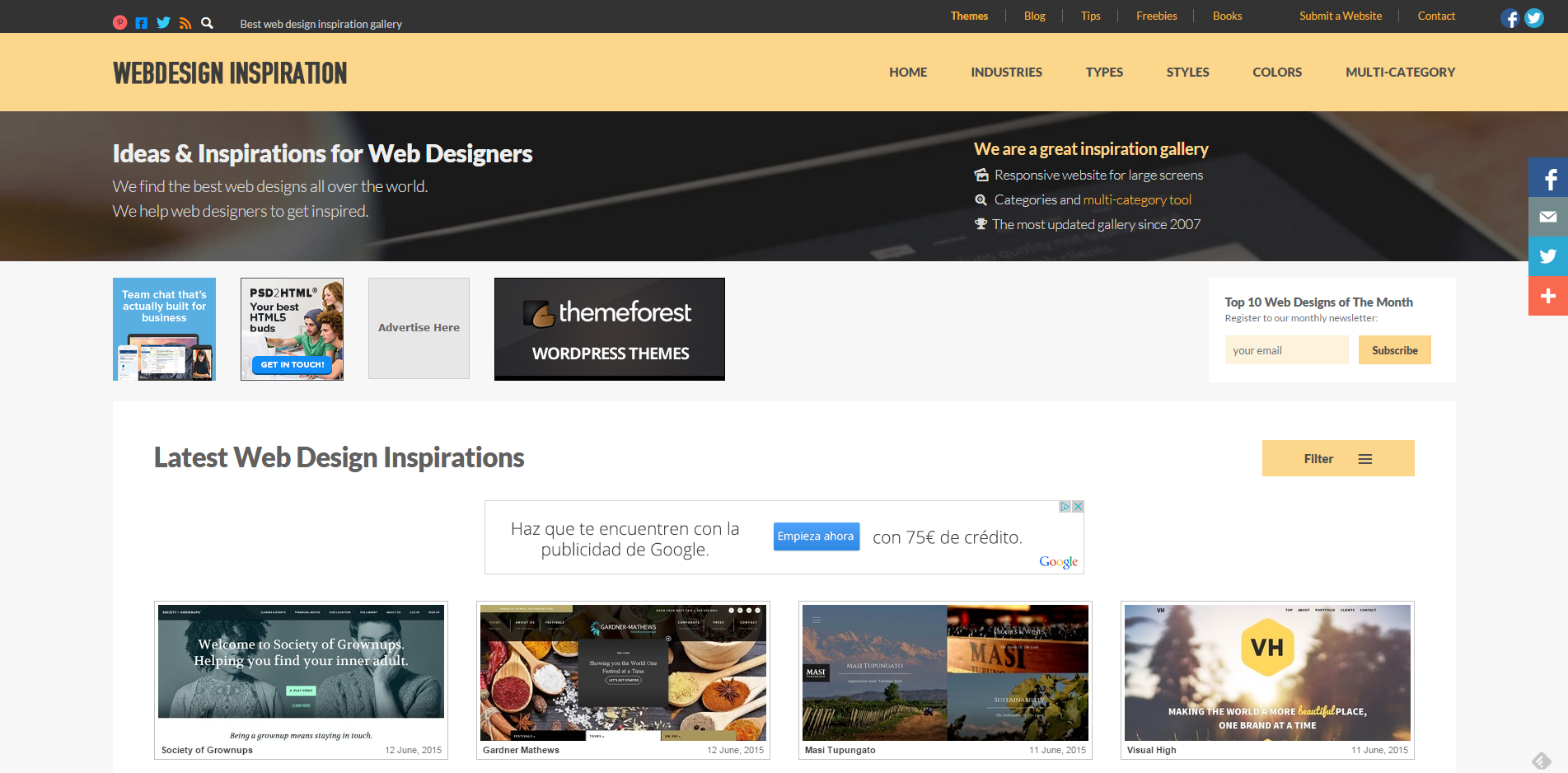 Webdesign Inspiration.com Best web designs inspiration gallery